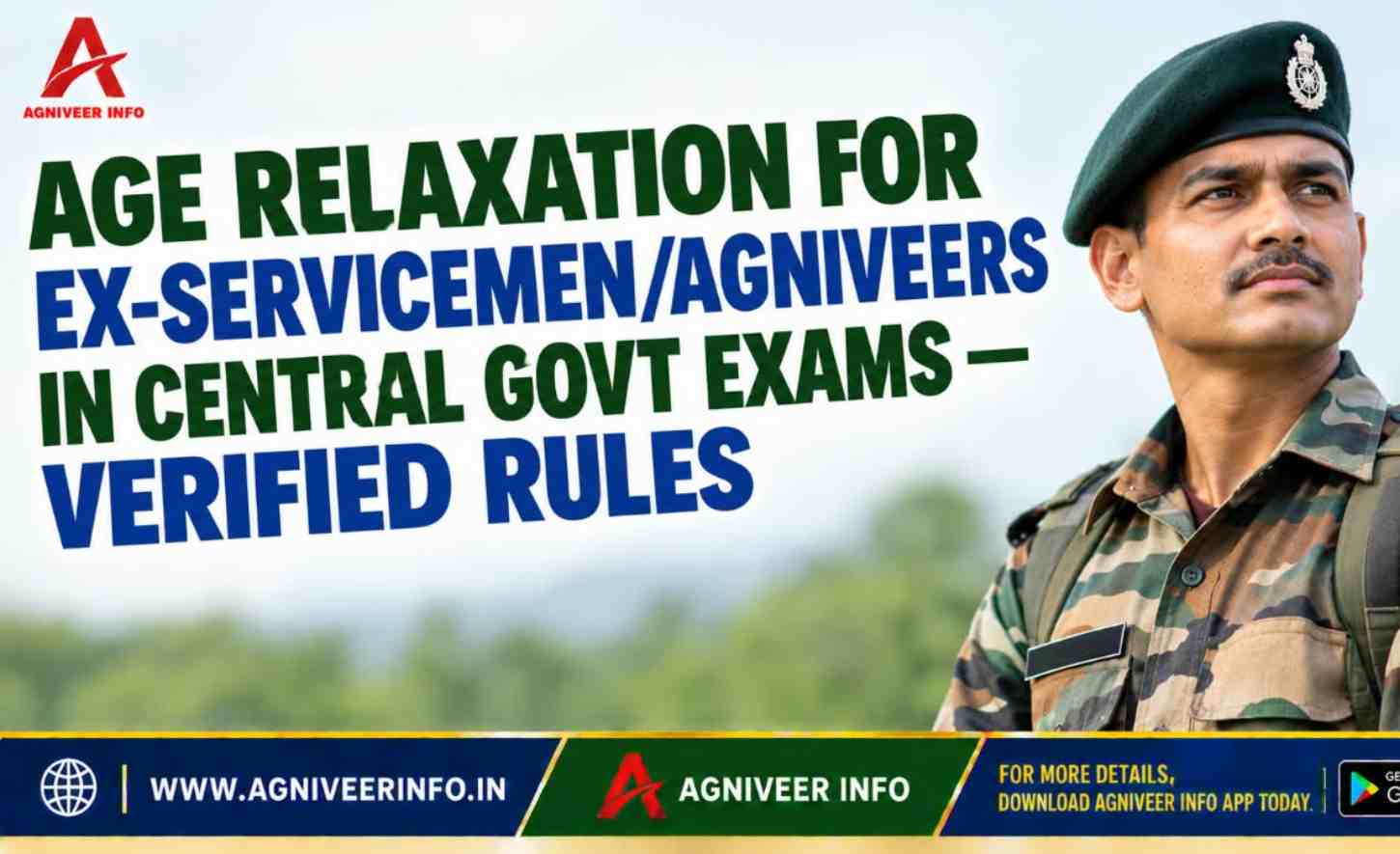 AGE RELAXATION FOR EX-SERVICEMEN/AGNIVEERS IN CENTRAL GOVT EXAMS — VERIFIED RULES